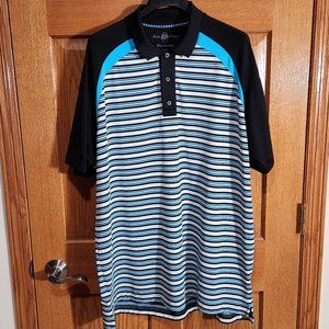 BROOKS BROTHERS Pro Sport Mens XXL Striped Short Sleeve Golf Polo Wick Shirt EUC